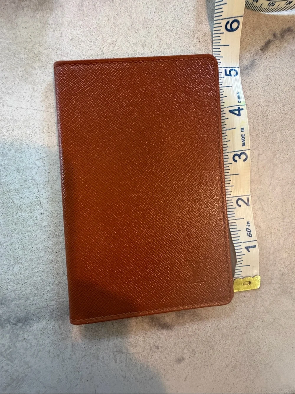 Louis Vuitton Leather Passport Cover Wallet in Brown